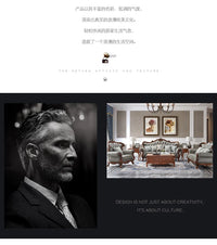 solid wood sofa simple European living room retro combination light luxury neoclassical sofa small apartment