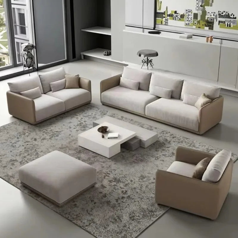 Modern Italian Sofa Set Design Metal Corner Couch Nordic Living Room Hotel Office Furniture