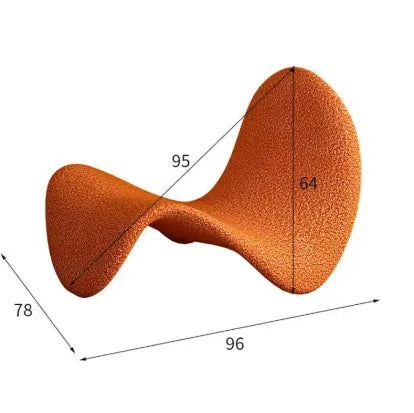 Light luxury small apartment curved lambswool sofa simple home living room fabric sofa beauty salon reception sofa chair