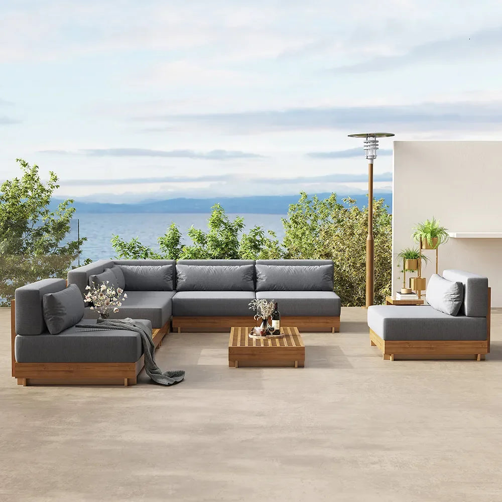 Popular Outdoor Teak Patio Furniture Teak Outdoor Furniture Sofa With Quick Dry Foam