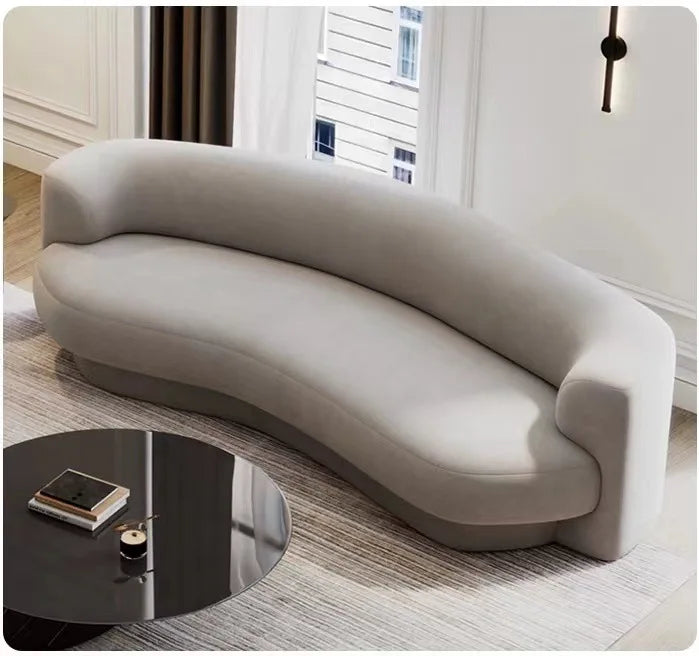 Curved Italian minimalist special-shaped sofa, small apartment living room sofa