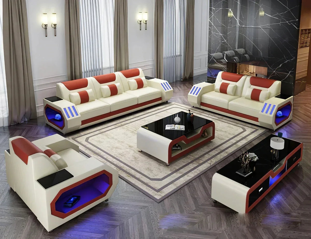 Internet celebrity modern multi-functional led living room comfortable living room reclining sofa