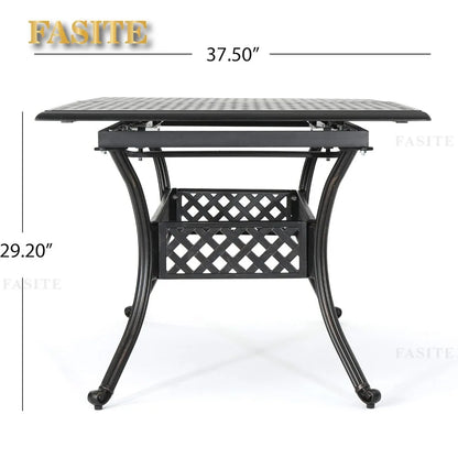 Outdoor Cast Aluminum Expandable Rectangular Dining Table
