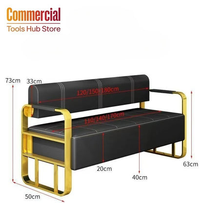 Internet celebrity barber shop sofa waiting chair hair salon hair and nail salon rest area light luxury stainless steel long