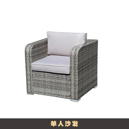 Outdoor leisure rattan sofa outdoor open-air garden courtyard waterproof and sunscreen leisure hotel bed and breakfast terrace c