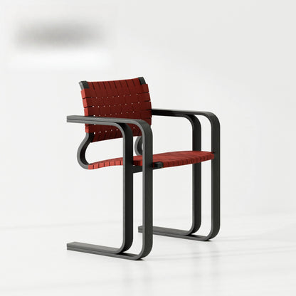 Moka Mocha Woven Chair Retro Solid Wood Designer Single Chair Medium Antique Creative Restaurant Chair