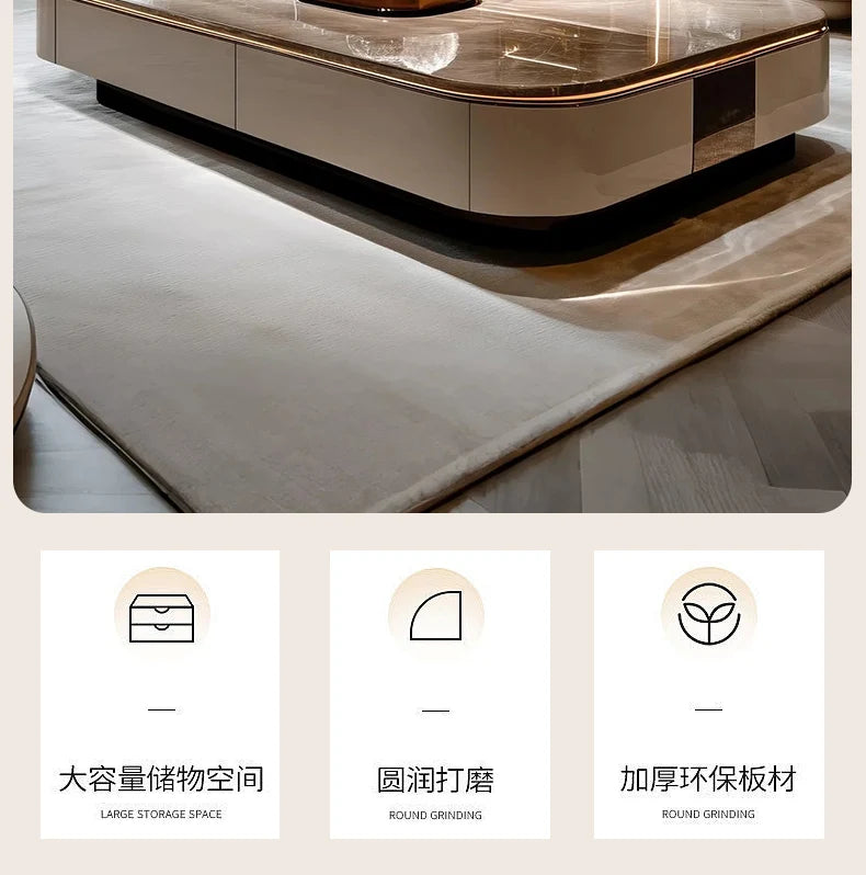 Classic Italian Coffee Tables Brown High Quality Designer Living Room Coffee Tables Modern Luxury Mesa De Centro Furniture Home