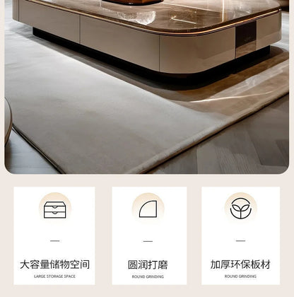 Classic Italian Coffee Tables Brown High Quality Designer Living Room Coffee Tables Modern Luxury Mesa De Centro Furniture Home