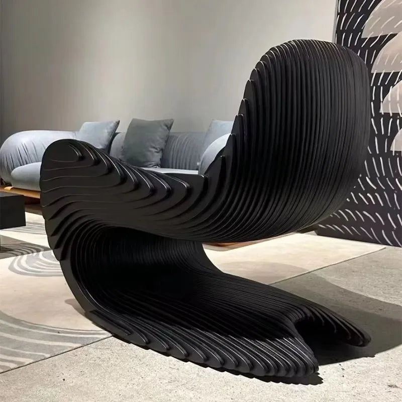 Furniture Modern Living Room Art Furniture Simple Solid Wood Irregular Unique Leisure Single Armchair Family Hotel
