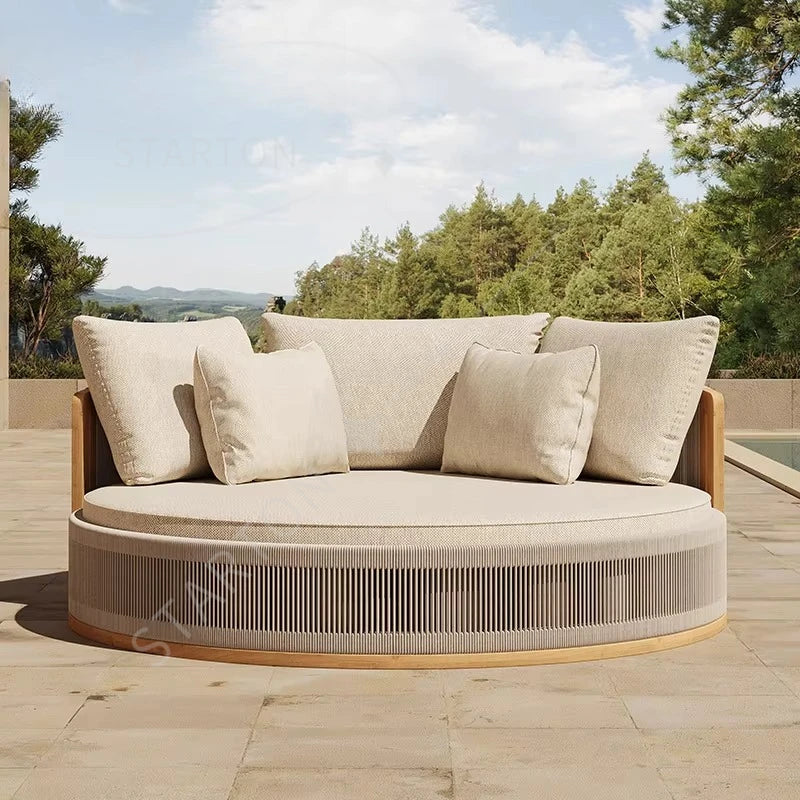 Luxury Hotel Modern Beach Outdoor Sunbeds Resort Outdoor Furniture Set Villa  Terrace Outdoor Sunbeds