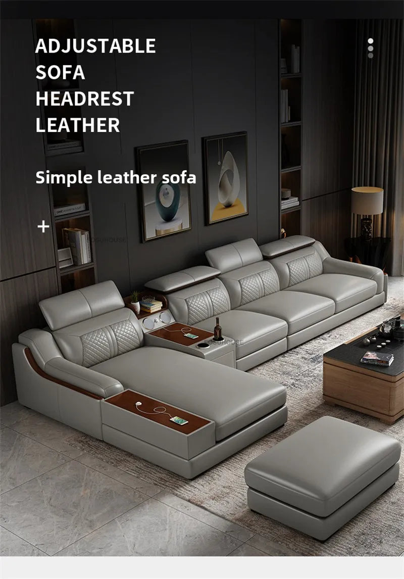 Italian Light Luxury Living Room Sofas Combination Nordic Double Sofas for Living Room Home Furniture Designer Leather Back Sofa