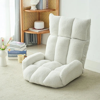Folding lazy sofa,lounge chair,winter family bedroom balcony leisure chair,velvet fabric, adjustable backrest chair,soft cushion