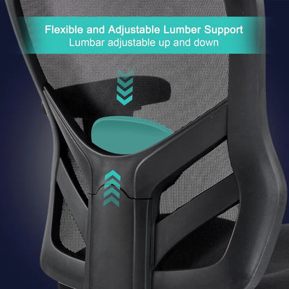 Ergonomic Office Chair with Adjustable Lumbar Support, Breathable Mesh Design, and Swivel Function for Home Office Use