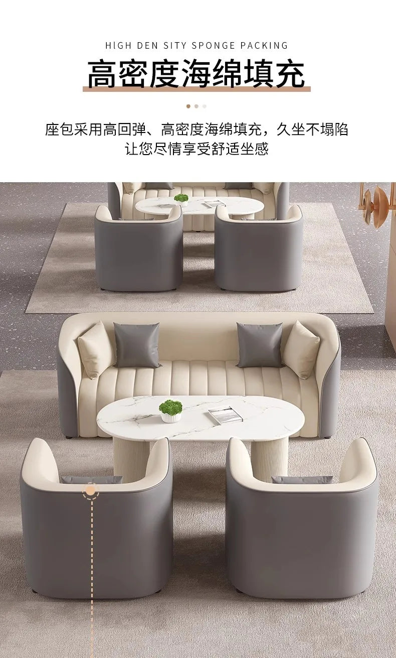 Custom. Light Luxury Hotel Lobby Exclusive Reception Negotiation Leisure Table and Chairs Beauty Salon Lobby Reception Business
