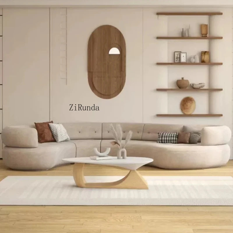 High-end curved sofa hall reception business living room corner sofa combination