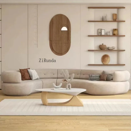 High-end curved sofa hall reception business living room corner sofa combination