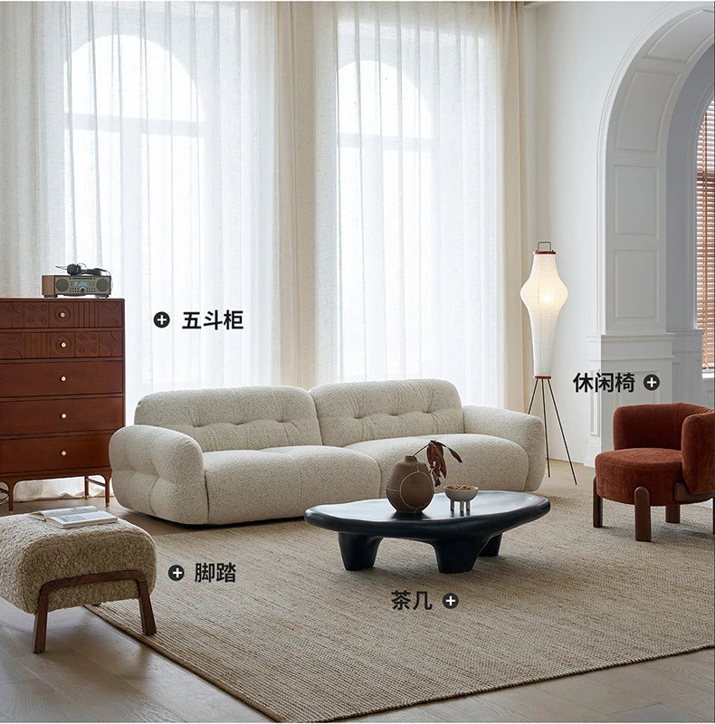 French Cream Style Sofa Modern Simple Living Room Comfortable Trendy Sofas Romantic High Quality Luxury Divano Home Furniture