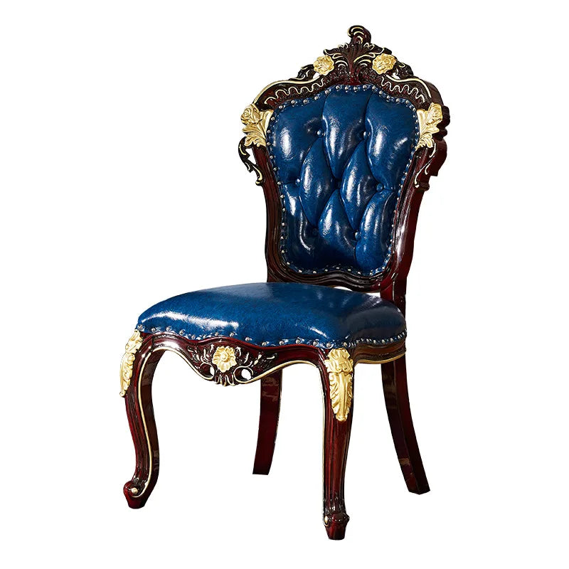 SGF European-style Marble Solid Wood Dining Table Carved Dining Table and Chair Set