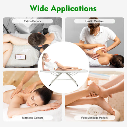 Portable Massage Bed Tattoo Chair 71in Adjustable Facial Table, Portable Massage Bed Tattoo Chair for Spa Beauty Esthetician