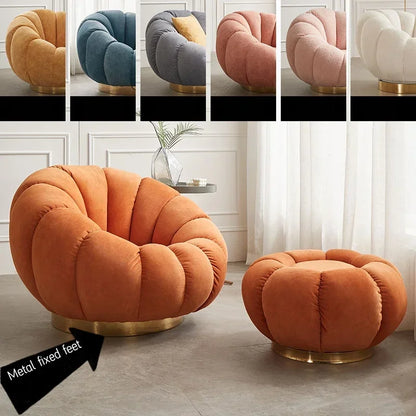 Modern Living Room Sofa Lambswool Pumpkin Sofa Chair Creative Home Balcony Swivel Lounge Chair Fitting Room Bedroom Single Sofas