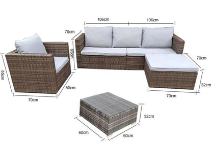 Modern Design Garden Rattan Patio Wicker L Shape Corner Sofa Set with Single Sofa Chair Exterior Pe Rattan Outdoor Sofa