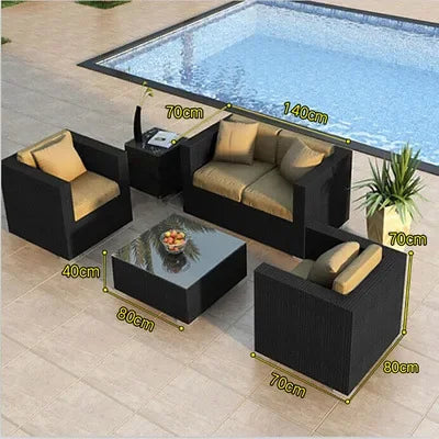 Imitation rattan sofa leisure courtyard garden sun room outdoor outdoor balcony corner waterproof