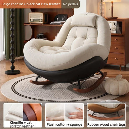 New Beanbag Chair Single Rocking Chair for Living Room Balcony Comfortable Upholstered Recliner