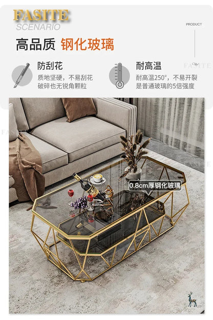 Postmodern Luxury Glass Coffee Tables Nordic Patio Center Entrance Floor Coffee Tables Smart Elegant Home Furniture