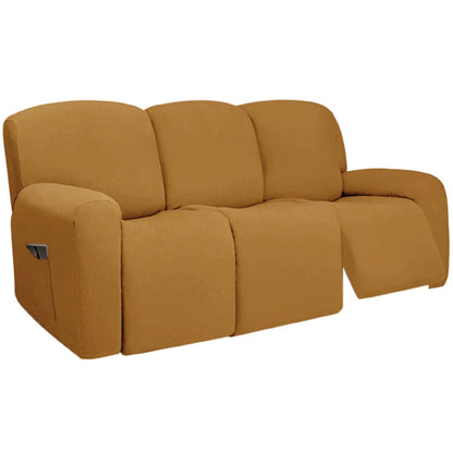 3 Seat Stretch Sectional Recliner Sofa Slipcover With Elastic Bottom Soft Washable Furniture Pet Protector Couch Cover