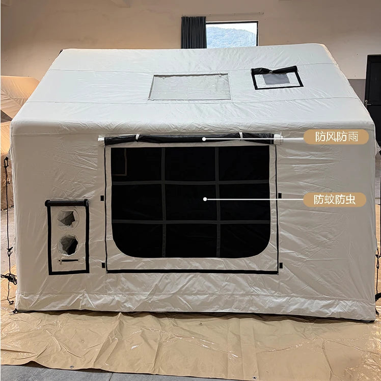 New 8㎡ 420D Oxford Fabric Marquee for Use Outdoor Camping Inflatable Snow-White Tent—Windproof Waterproof No-Peg-Required
