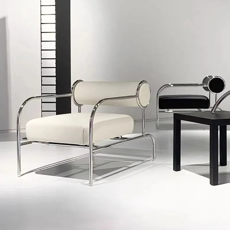 art simple Armchair Medieval style stainless Italian minimalist Armchair ergonomic design cadeiras para sala de estar furniture