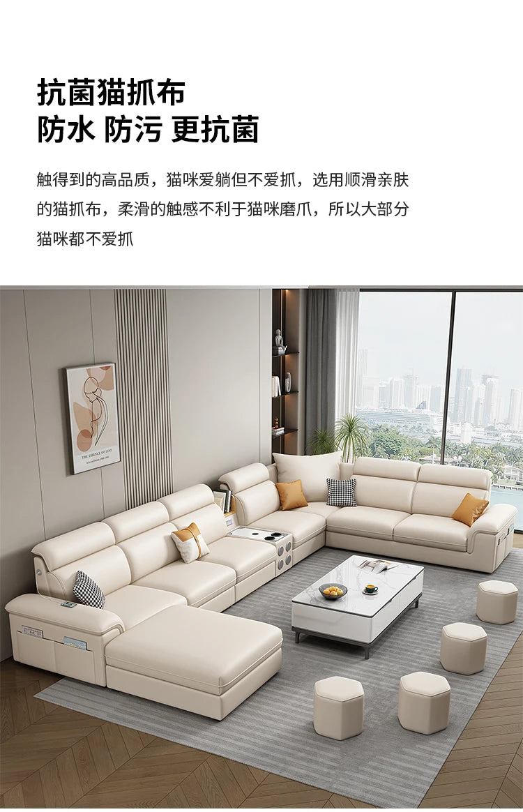 Minimalist Leather Frame Sofa Gaming Background Modular Sleeper Sofa Modern Recliner Lounge Lazy Women Divano Lounge Furniture