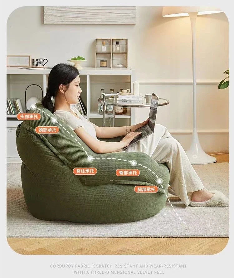 Single Person Sofa Chair EPS Particle Leisure Recliner Small Apartment Living Room Bedroom Trendy Furniture