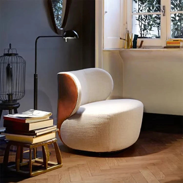 Luxury Hotel Furniture Living Room Single Sofa Fabric Leather Chair Home Wooden Frame High Back Leisure Chair