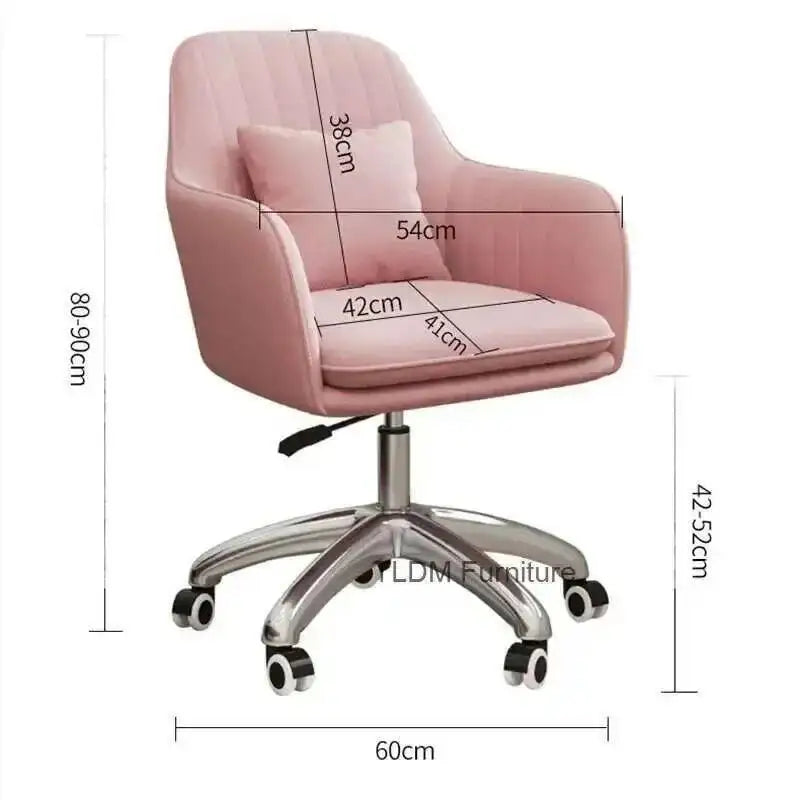 Modern pink Office Chairs for Office Furniture Comfortable Back Lift Swivel computer Chair Home Bedroom Leisure gaming chair K