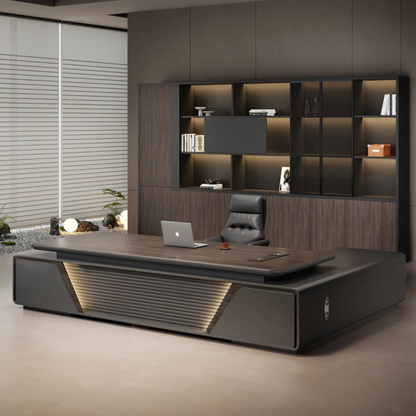 Modern boss desk light luxury high-end paint desktop large desk simple president table manager table and chair combination