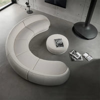 Luxury Nordic Lambswool Sofa Modern Curved Corner Living Room Sofas Stylish Comfort White Large Couch for Home Hotel Furniture