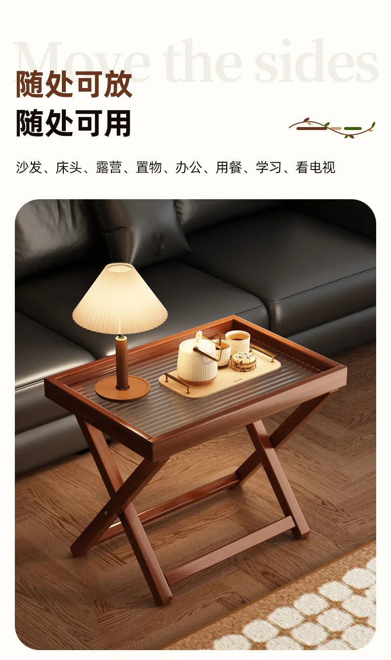 INS Folding Small Table Outdoor Picnic Portable Coffee Table Non-Solid Wood Home Living Room Mini Side Table