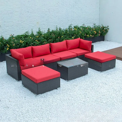Outdoor Furniture Terrace Swimming Pool Waterproof Table and Chair Corner Armless PE Rattan Chair Sofa Coffee Table Combination