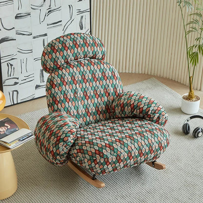 Internet celebrity rocking chair, household cream wind living room balcony bedroom leisure single sofa rocking chair