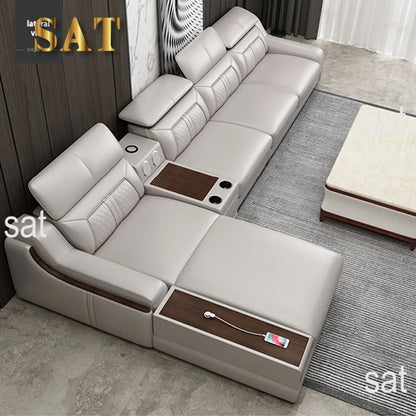 #For New Design Modern Simple Living Room Luxury Leather Sofa Set Hotel Apartment Multi-functional Corner Sofa Combination*