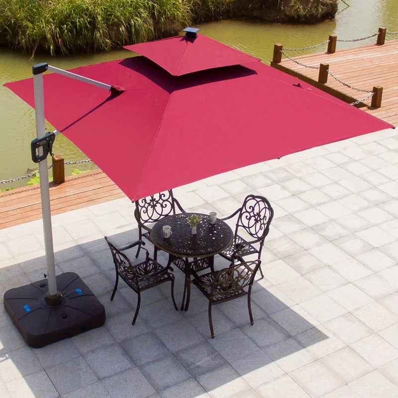 Outdoor Parasol Garden Umbrella Villa  Balcony Awning Outdoor  Stand Large Roman