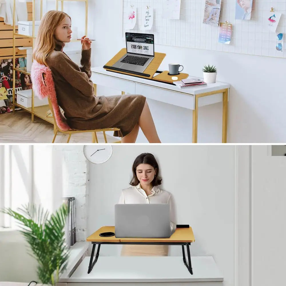Laptop Bed Desk Foldable Portable Laptop Lap Working Desk Small Adjustable Foldable Bed Table For Laptop And Writing For Couch