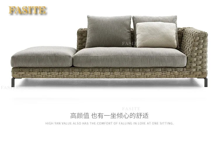 Outdoor rattan sofa combination villa courtyard garden furniture homestay outdoor restaurant lounge chair