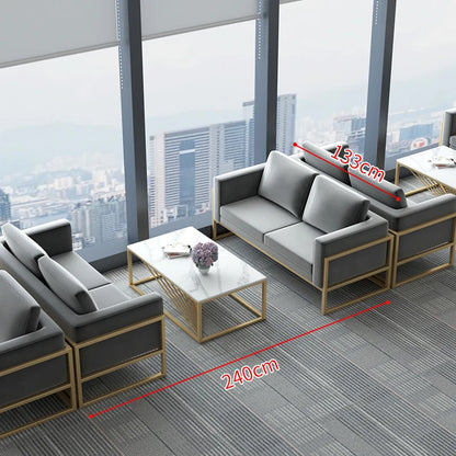 Lobby Sofa Chair Leisure Rest Area Meeting Reception Booth Sofa Table and Chair