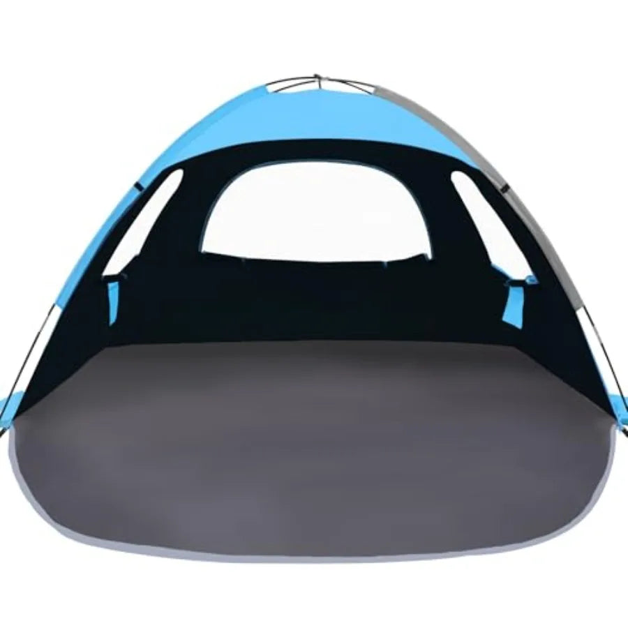 Beach Tent Sun Shelter with UPF 50+ UV Protection Lightweight Easy Setup Portable Beach Canopy for Family Large Space for Beach