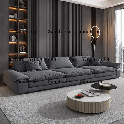 Armrests adjustable cat's paw cloth sofa Italian minimalist living room large inline row of technical fabric black fabric
