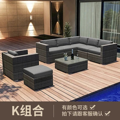Outdoor sofa combination courtyard garden balcony leisure rattan chair