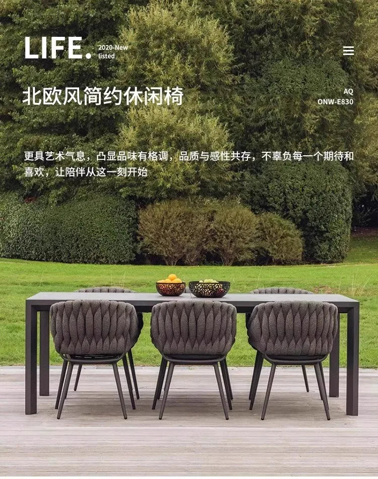 Office Restaurant Garden Chairs Hotel Leisure Simplicity Modern Garden Chairs Homestay Aluminum Furniture Silla De Jardín MHSF