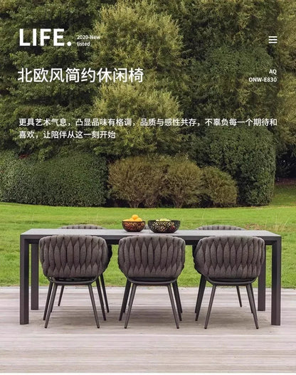 Office Restaurant Garden Chairs Hotel Leisure Simplicity Modern Garden Chairs Homestay Aluminum Furniture Silla De Jardín MHSF